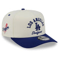 LOS ANGELES DODGERS ARCHED 9FIFTY A-FRAME SNAPBACK HAT - CHROME WHITE/ROYAL BLUE