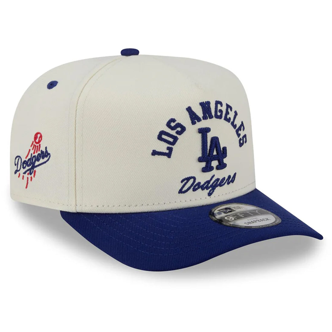 LOS ANGELES DODGERS ARCHED 9FIFTY A-FRAME SNAPBACK HAT - CHROME WHITE/ROYAL BLUE