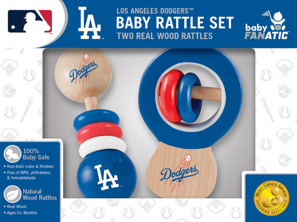 LOS ANGELES DODGERS BABY WOOD RATTLES