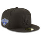 LOS ANGELES DODGERS BACK 2 BACK DIAMOND SIDEPATCH 59FIFTY FITTED HAT - BLACK/BLACK