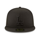 LOS ANGELES DODGERS BACK 2 BACK DIAMOND SIDEPATCH 59FIFTY FITTED HAT - BLACK/BLACK