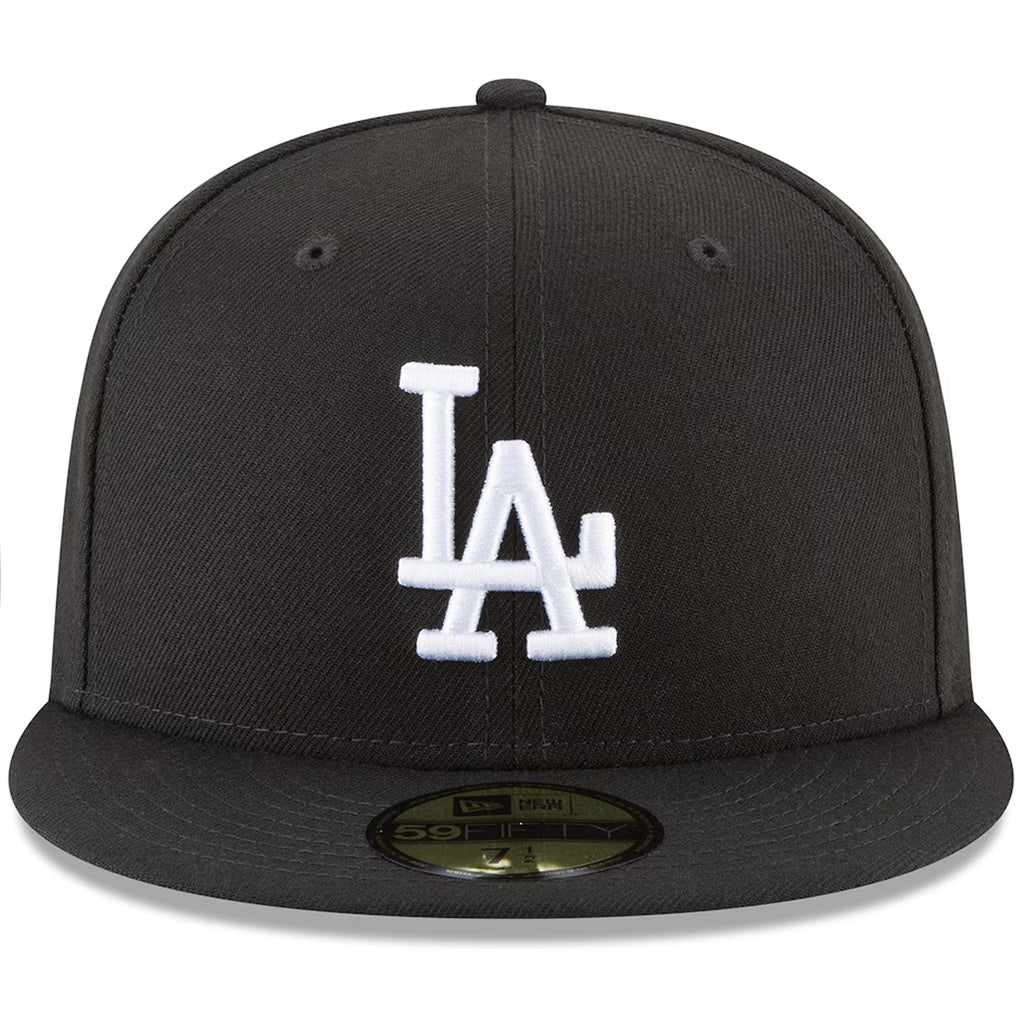 LOS ANGELES DODGERS BACK 2 BACK DIAMOND SIDEPATCH 59FIFTY FITTED HAT - BLACK/WHITE
