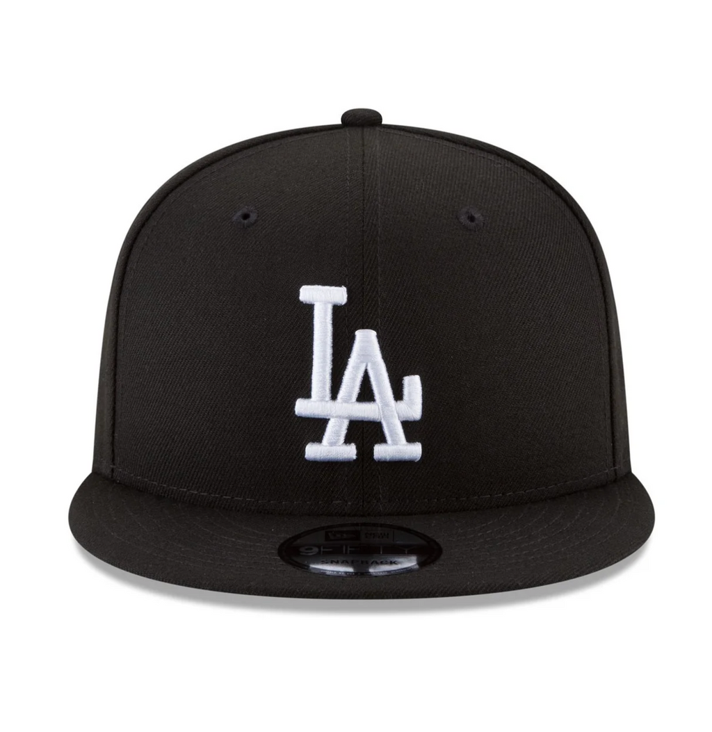 LOS ANGELES DODGERS BACK 2 BACK DIAMOND SIDEPATCH 9FIFTY SNAPBACK HAT - BLACK/WHITE