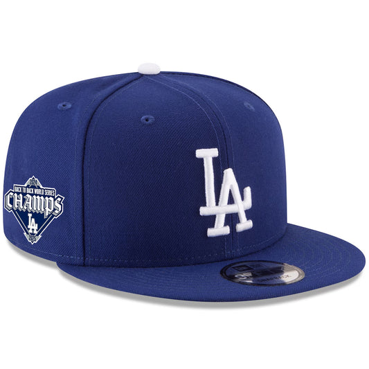 LOS ANGELES DODGERS BACK 2 BACK DIAMOND SIDEPATCH 9FIFTY SNAPBACK HAT - BLUE