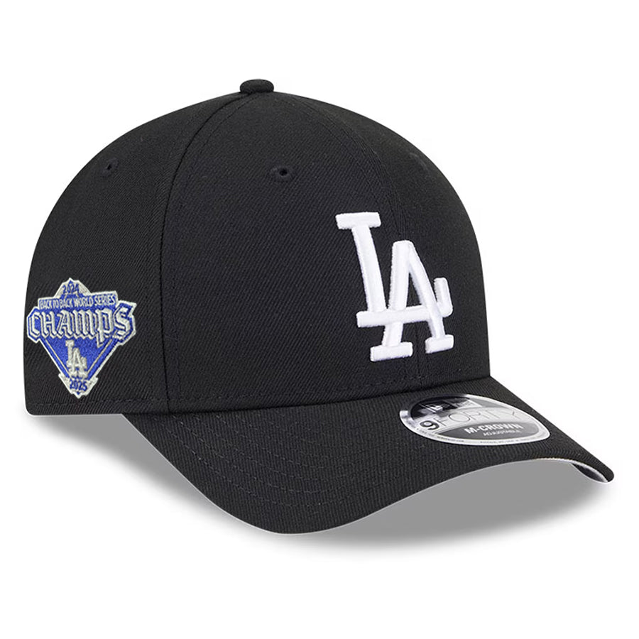 LOS ANGELES DODGERS BACK 2 BACK DIAMOND SIDEPATCH 9FORTY M-CROWN ADJUSTABLE HAT - BLACK/WHITE
