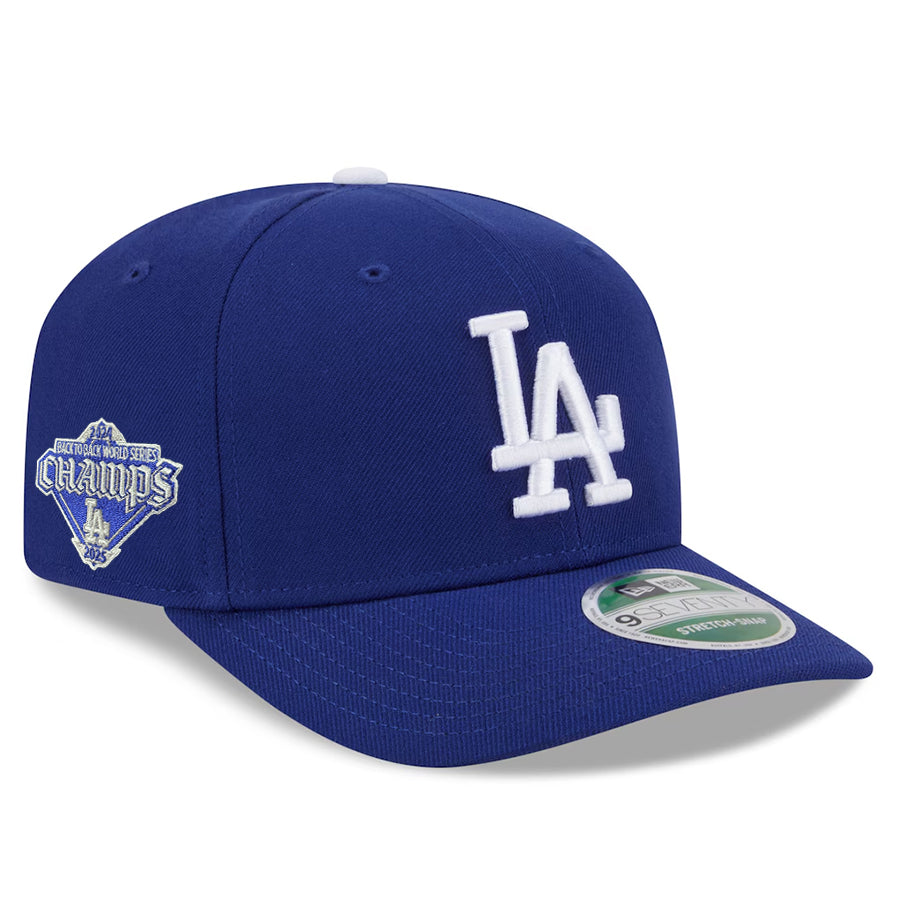 LOS ANGELES DODGERS BACK 2 BACK DIAMOND SIDEPATCH 9SEVENTY STRETCH SNAP ADJUSTABLE HAT - BLUE