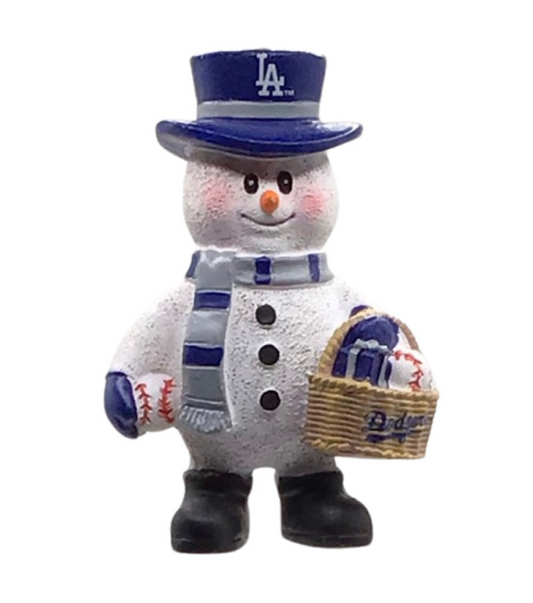 LOS ANGELES DODGERS BASKET SNOWMAN ORNAMENT