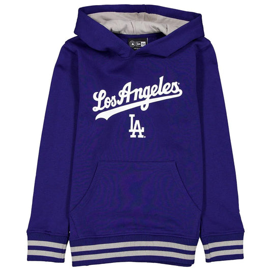 LOS ANGELES DODGERS BOYS STRIPE CUFF PULLOVER HOODED SWEATSHIRT - BLUE