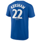 LOS ANGELES DODGERS CLAYTON KERSHAW MEN'S 2025 WORLD SERIES NAME & NUMBER T-SHIRT - BLUE