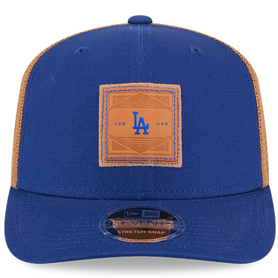 LOS ANGELES DODGERS DEBOSSED LOGO TRUCKER  9SEVENTY SNAPBACK HAT - BLUE