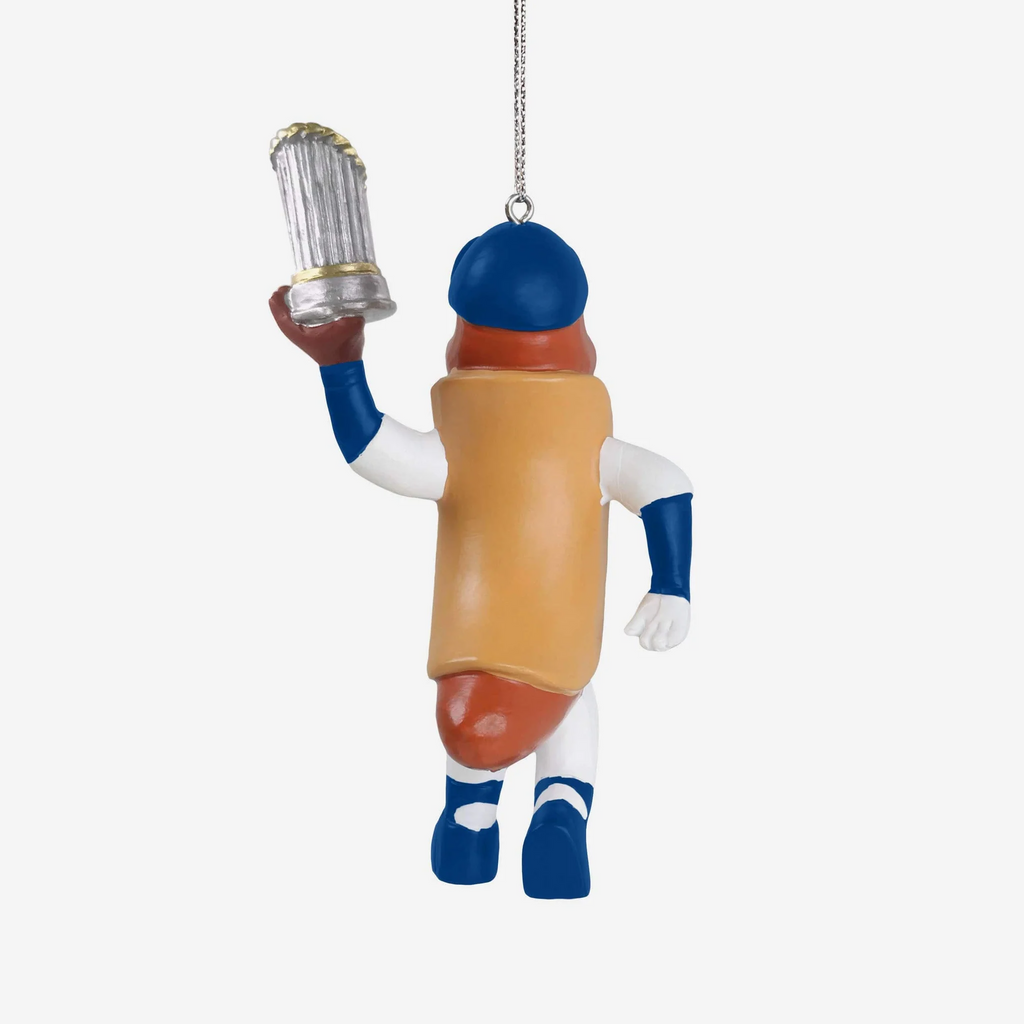 LOS ANGELES DODGERS DODGER DOG 2024 WORLD SERIES CHAMPIONS MASCOT ORNAMENT