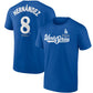 LOS ANGELES DODGERS ENRIQUE 'KIKE' HERNANDEZ MEN'S 2025 WORLD SERIES NAME & NUMBER T-SHIRT - BLUE