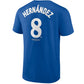LOS ANGELES DODGERS ENRIQUE 'KIKE' HERNANDEZ MEN'S 2025 WORLD SERIES NAME & NUMBER T-SHIRT - BLUE