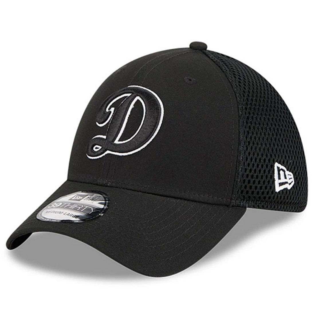 LOS ANGELES DODGERS EVERGREEN NEO 'D' 39THIRTY FLEX FIT HAT - BLACK/WHITE
