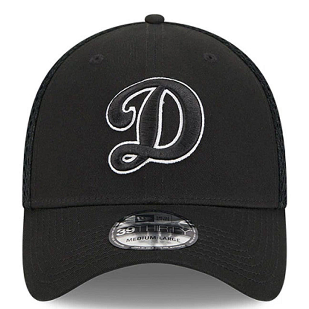 LOS ANGELES DODGERS EVERGREEN NEO 'D' 39THIRTY FLEX FIT HAT - BLACK/WHITE