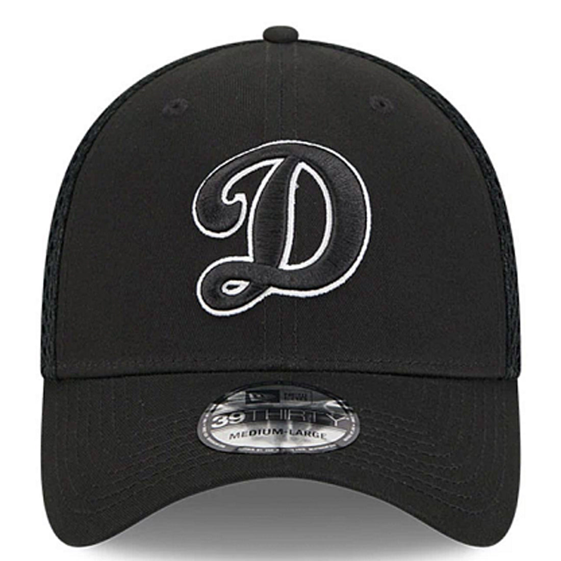 LOS ANGELES DODGERS EVERGREEN NEO 'D' 39THIRTY FLEX FIT HAT - BLACK/WHITE