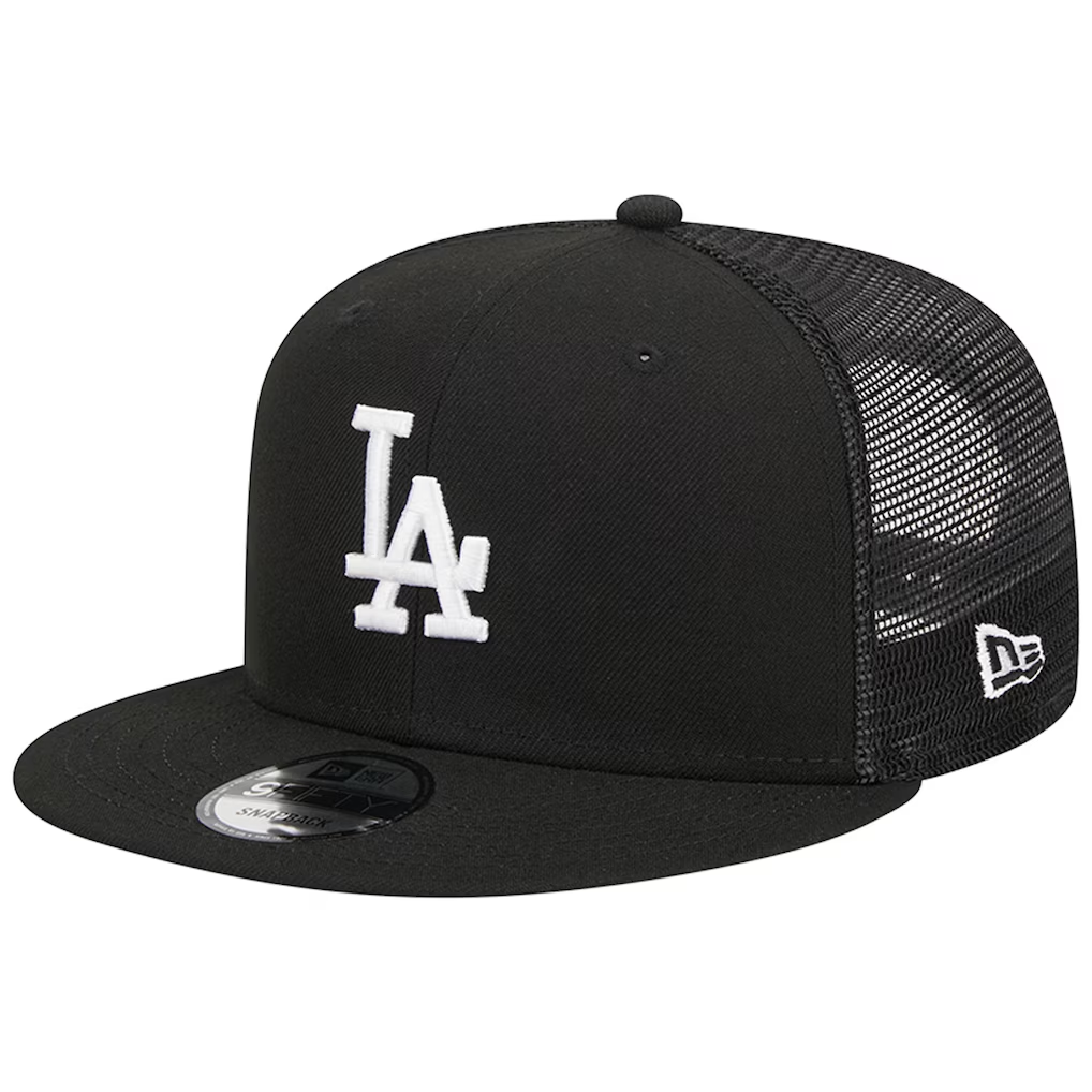 LOS ANGELES DODGERS EVERGREEN TRUCKER 9FIFTY SNAPBACK HAT - BLACK/WHITE