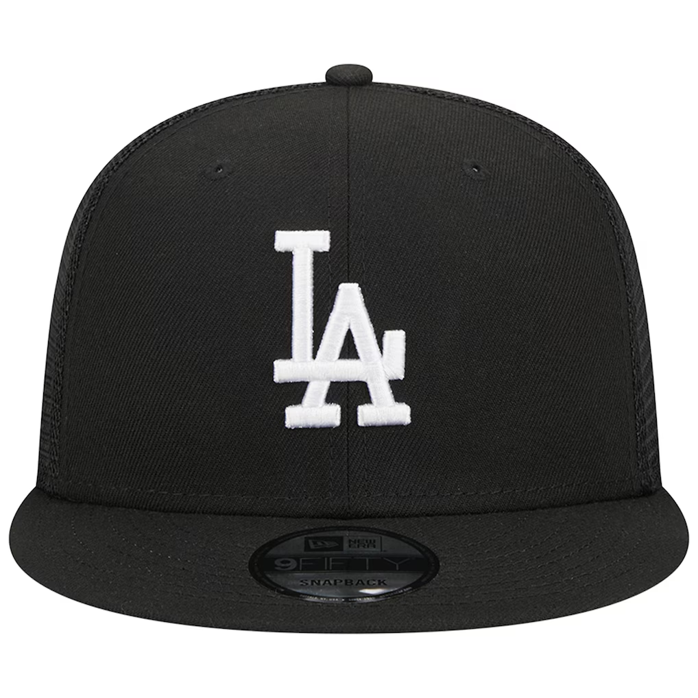 LOS ANGELES DODGERS EVERGREEN TRUCKER 9FIFTY SNAPBACK HAT - BLACK/WHITE