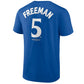 LOS ANGELES DODGERS FREDDIE FREEMAN MEN'S 2025 WORLD SERIES NAME & NUMBER T-SHIRT - BLUE