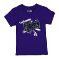 LOS ANGELES DODGERS GIRLS NEW ERA SEQUIN WORDMARK T-SHIRT - BLUE