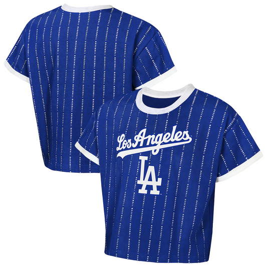 LOS ANGELES DODGERS GIRLS OUTERSTUFF TECH KEEPER T-SHIRT - BLUE