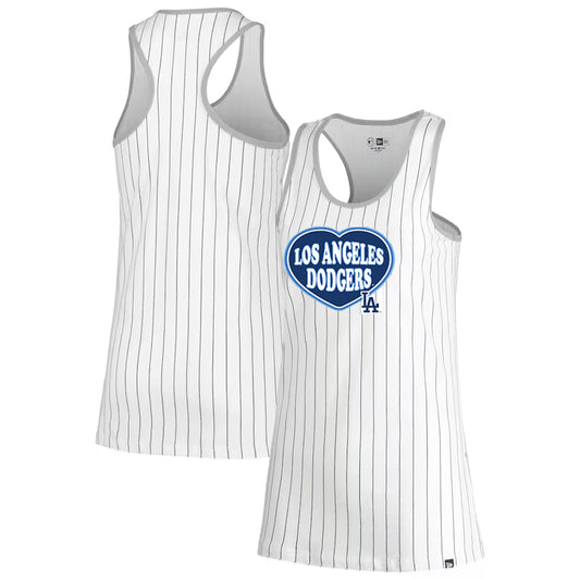 LOS ANGELES DODGERS GIRLS PINSTRIPE HEART TANK TOP