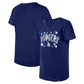 LOS ANGELES DODGERS GIRLS STAR HEART SEQUIN V-NECK T-SHIRT