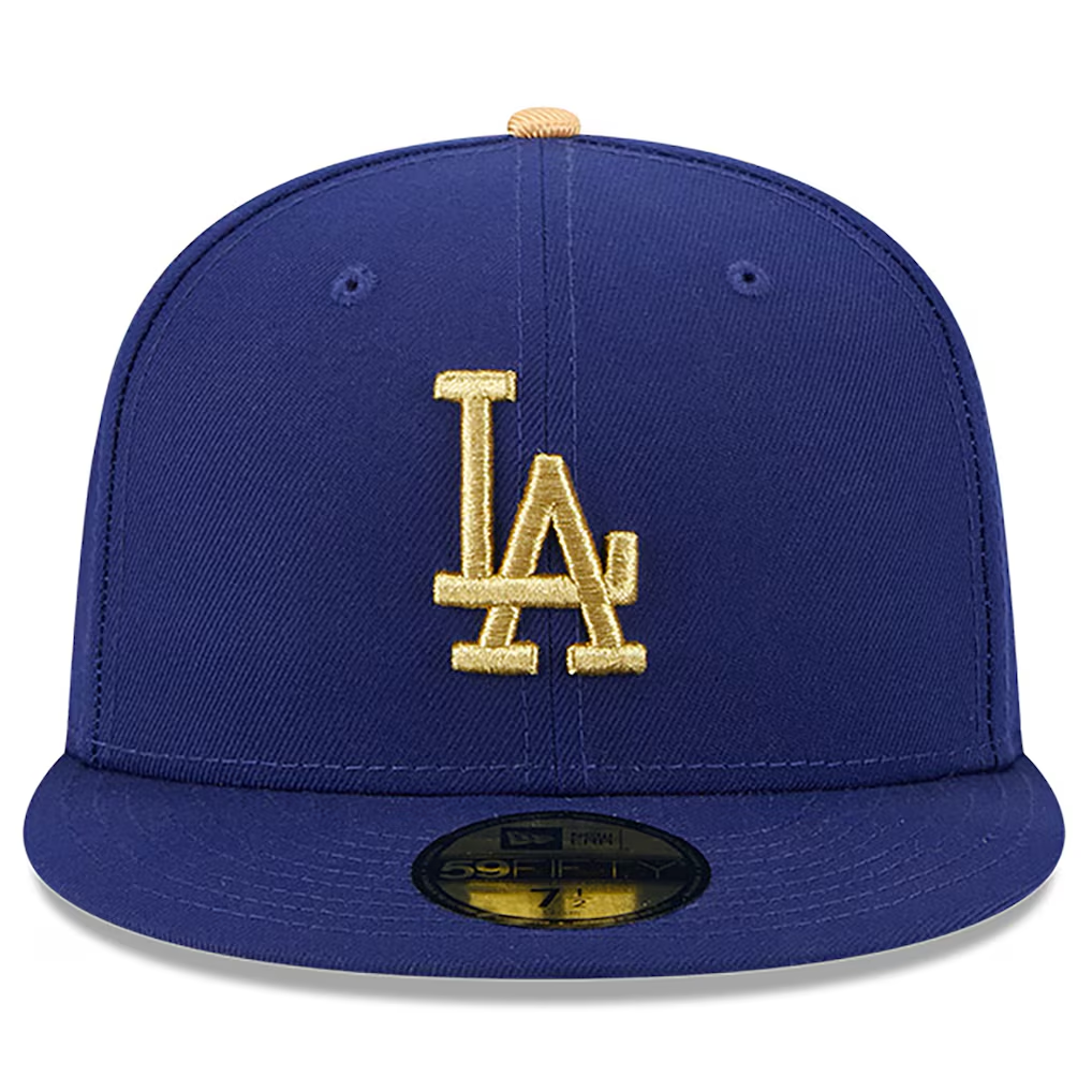 LOS ANGELES DODGERS 2025 MLB GOLD COLLECTION 59FIFTY FITTED HAT - BLUE