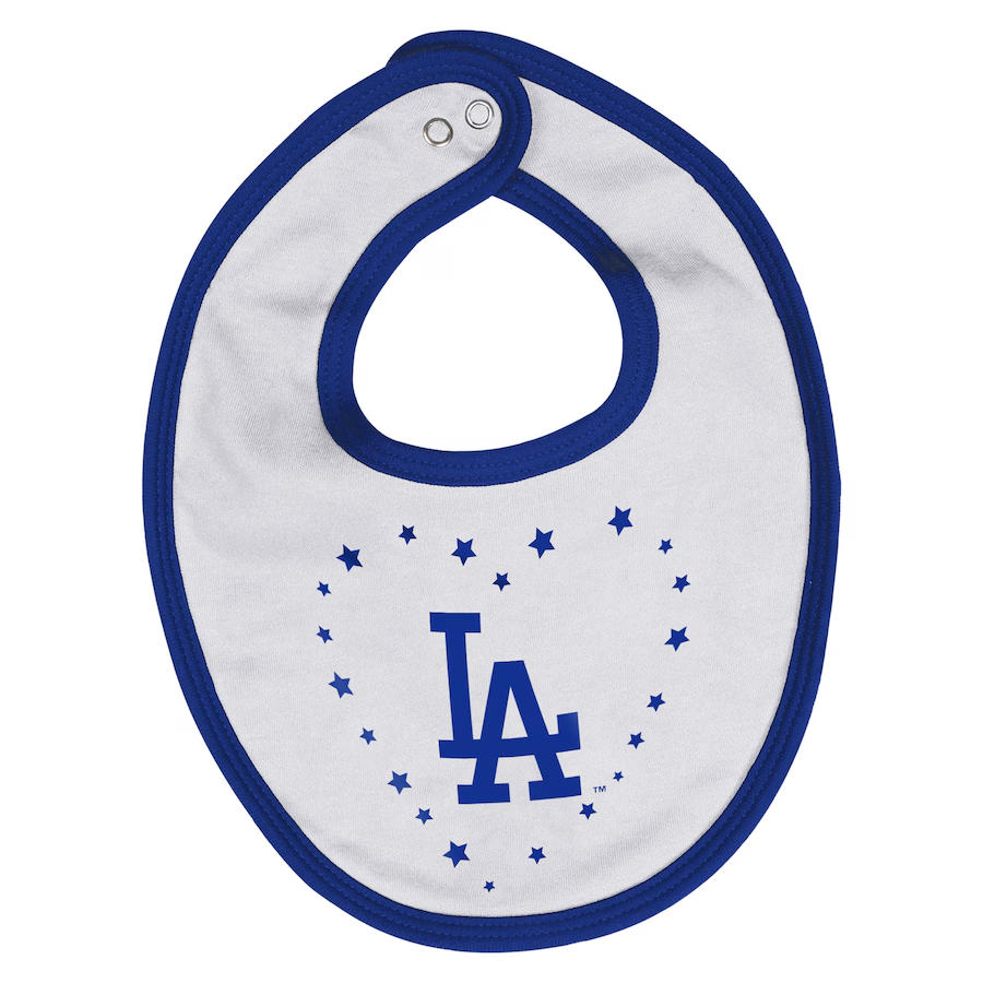 LOS ANGELES DODGERS INFANT FAN CHEER BODYSUIT, BIB, AND BOOTIE SET - BLUE