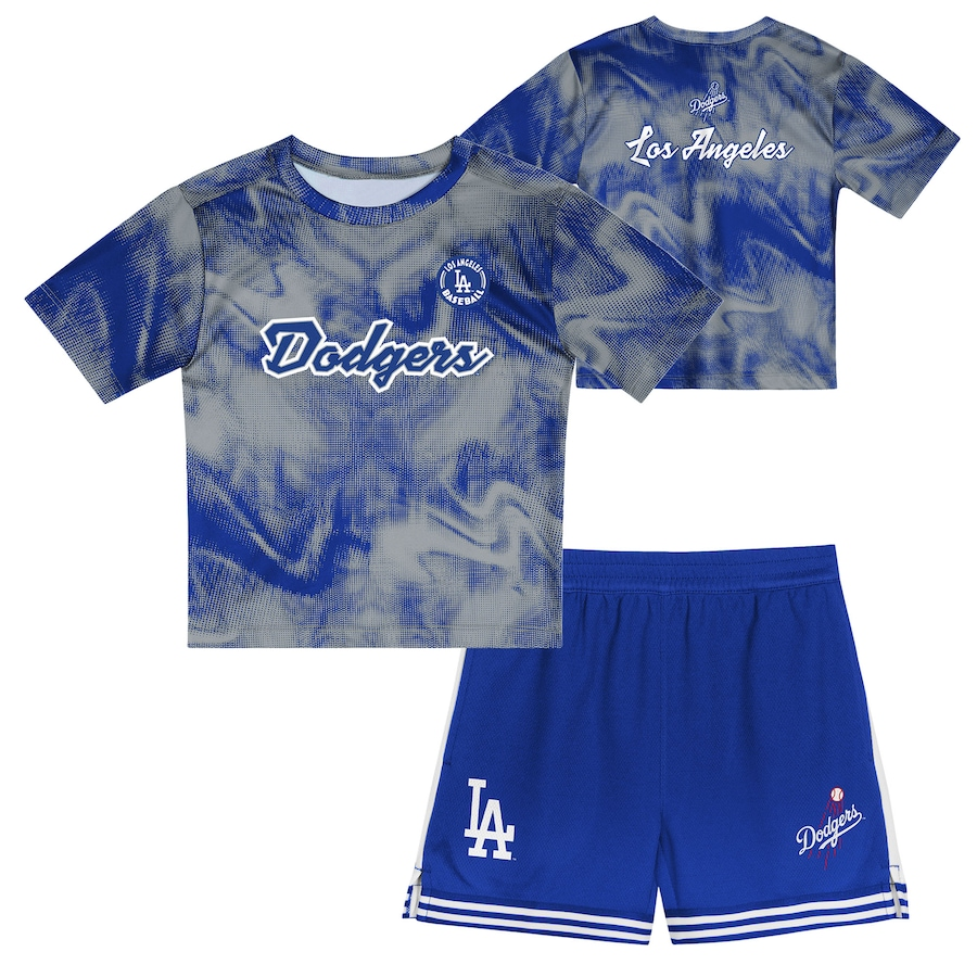 LOS ANGELES DODGERS KIDS PINCH HITTER INFIELDER T-SHIRT & SHORTS SET