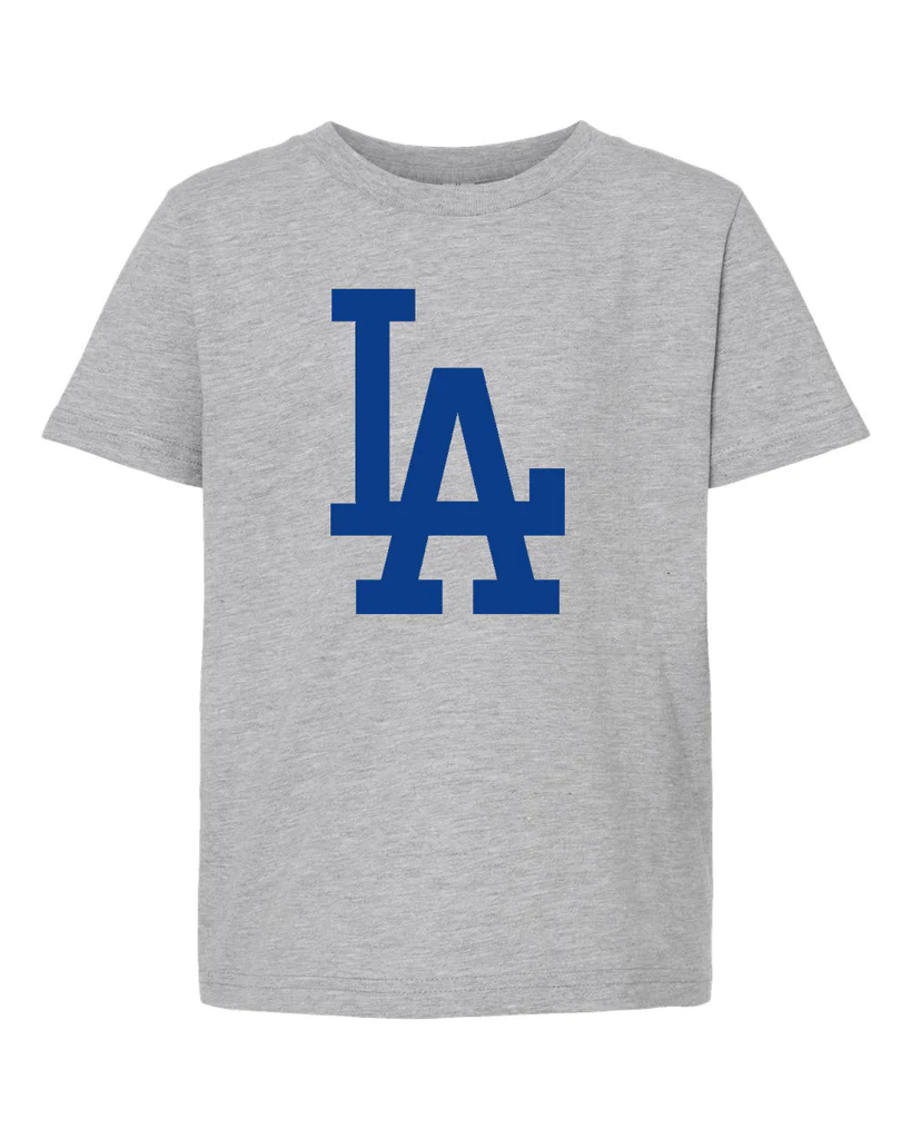 LOS ANGELES DODGERS KIDS PRIMARY LOGO T-SHIRT - GRAY