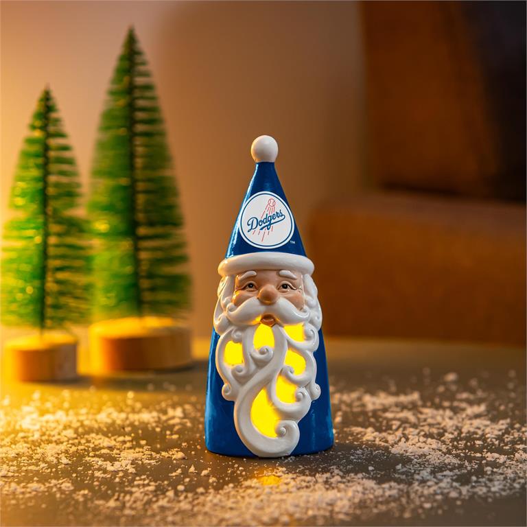 LOS ANGELES DODGERS LED SANTA  8" STATUARY