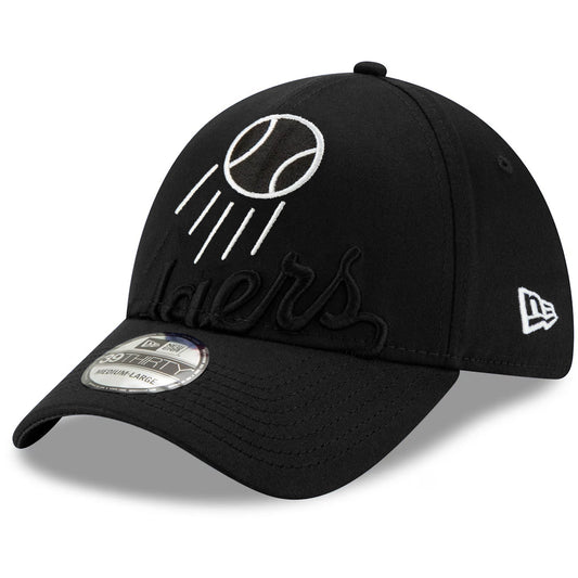 LOS ANGELES DODGERS LOGO ELEMENTS 39THIRTY FLEX FIT HAT - BLACK/WHITE