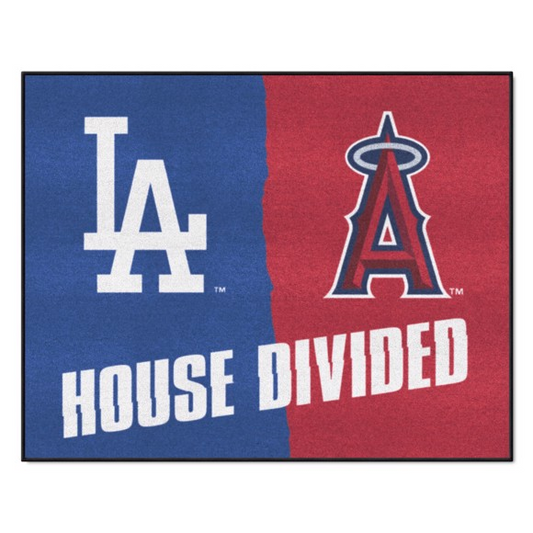 LOS ANGELES DODGERS / LOS ANGELES ANGELS HOUSE DIVIDED 34" X 42.5" MAT