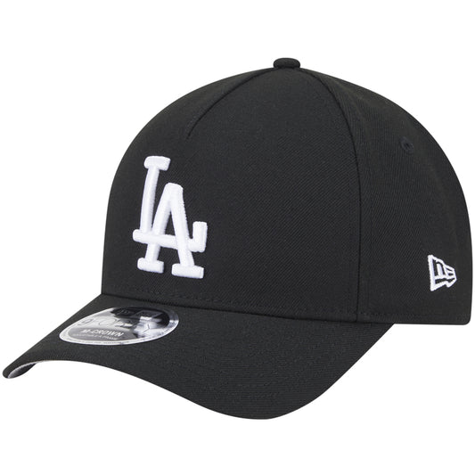 LOS ANGELES DODGERS M-CROWN 9FORTY A-FRAME SNAPBACK HAT - BLACK/WHITE