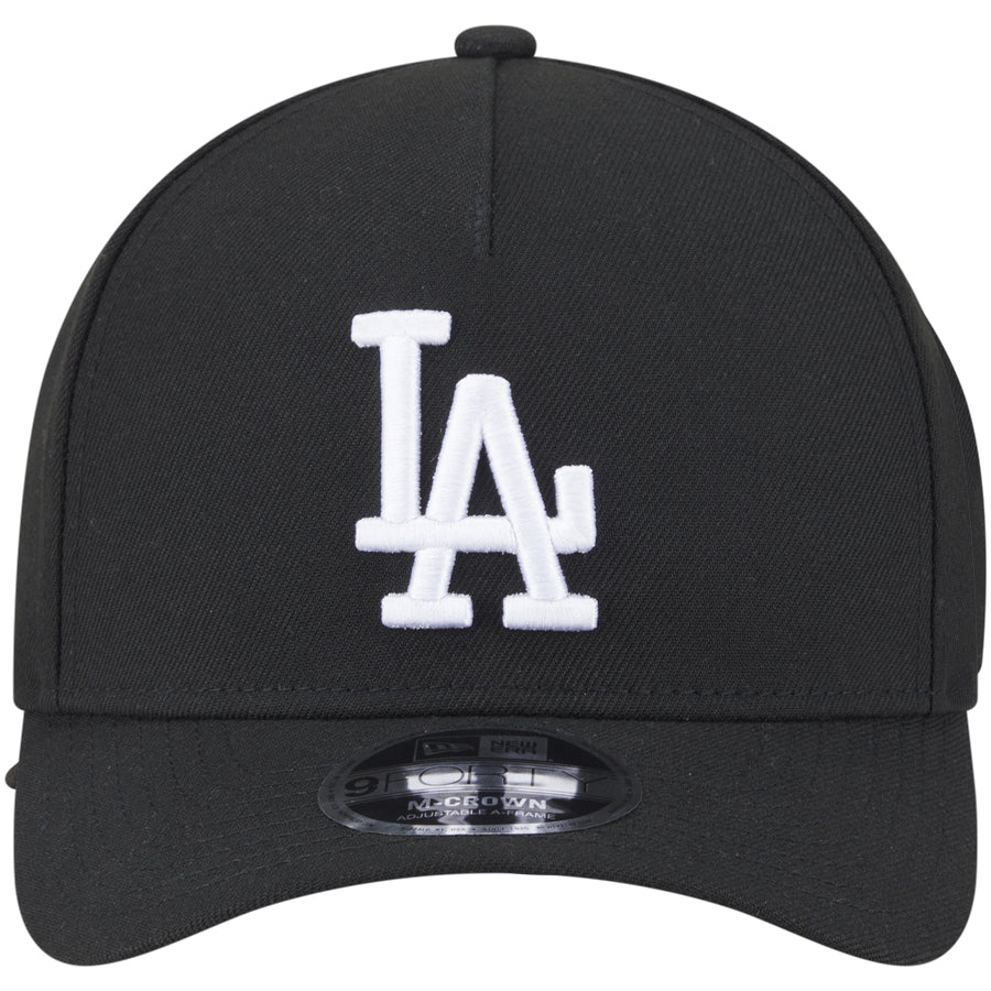 LOS ANGELES DODGERS M-CROWN 9FORTY A-FRAME SNAPBACK HAT - BLACK/WHITE