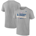 LOS ANGELES DODGERS MEN'S 2024 NATIONAL LEAGUE CHAMPIONS LOCKER ROOM T-SHIRT - GRAY