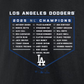 LOS ANGELES DODGERS MEN'S 2025 NATIONAL LEAGUE CHAMPIONS BLOOP SINGLE ROSTER T-SHIRT - BLACK