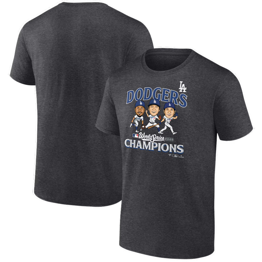 LOS ANGELES DODGERS MEN'S 2025 WORLD SERIES CHAMPIONS APPEAL PLAY T-SHIRT - HEATHER GRAY