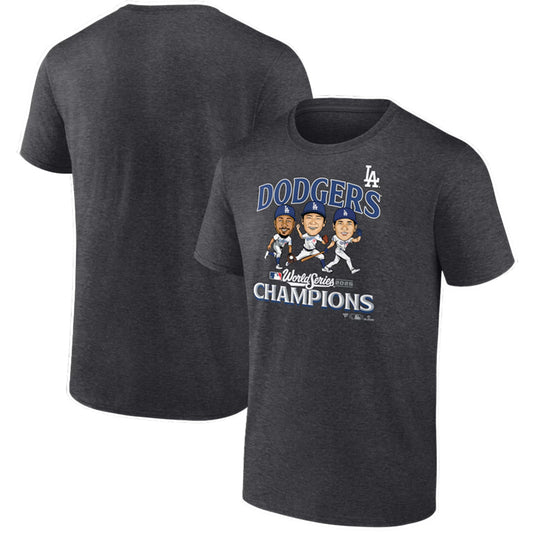 LOS ANGELES DODGERS MEN'S 2025 WORLD SERIES CHAMPIONS APPEAL PLAY T-SHIRT - HEATHER GRAY