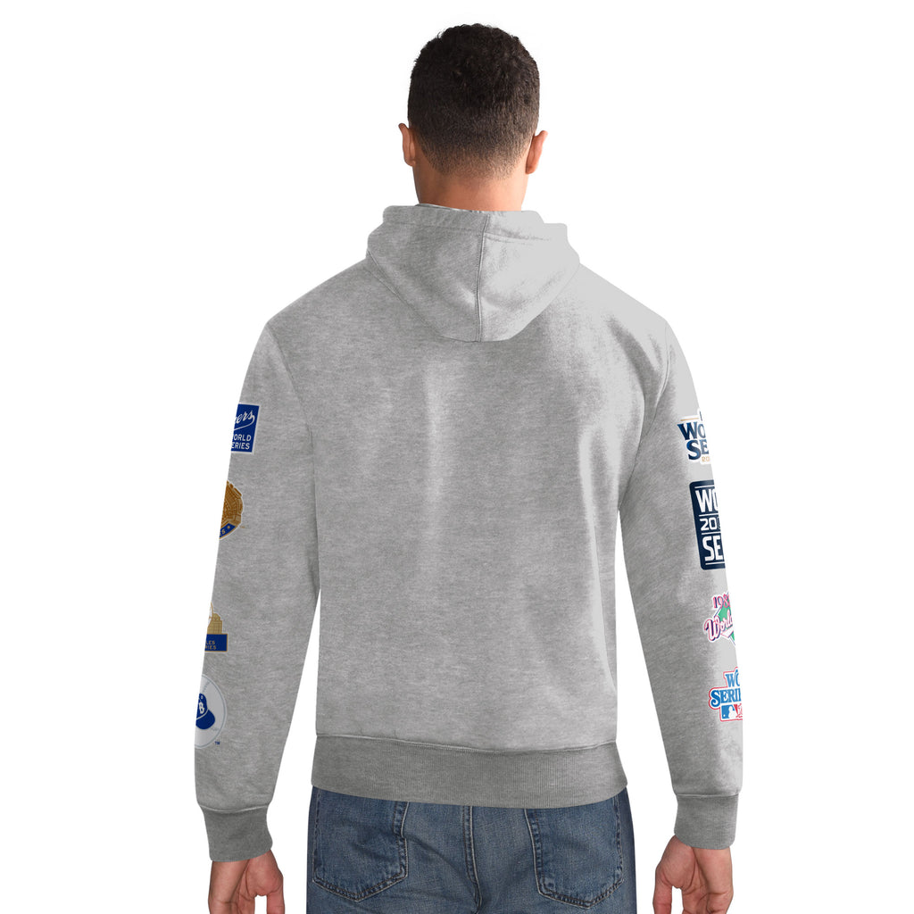LOS ANGELES DODGERS MEN'S 2025 WORLD SERIES CHAMPIONS COMMEMORATIVE PULLOVER HOODED SWEATSHIRT - GRAY