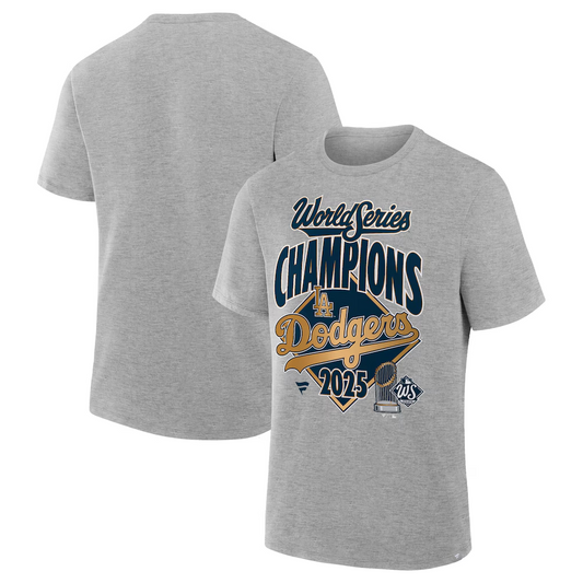 LOS ANGELES DODGERS MEN'S 2025 WORLD SERIES CHAMPIONS LOCKER ROOM REPLICA T-SHIRT - STEEL