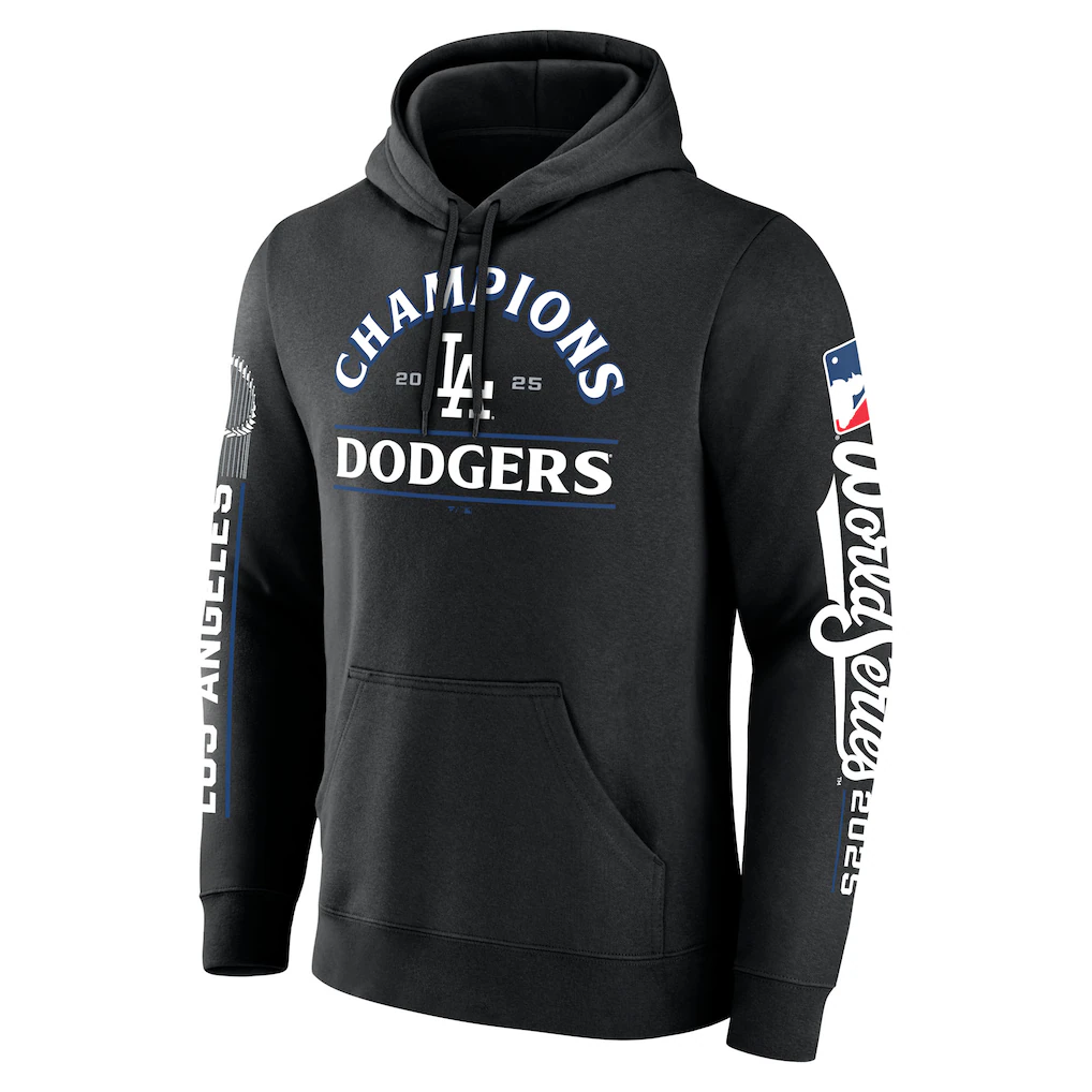 LOS ANGELES DODGERS MEN'S 2025 WORLD SERIES CHAMPIONS MOST VALUABLE PULLOVER HOODED SWEATSHIRT - BLACK