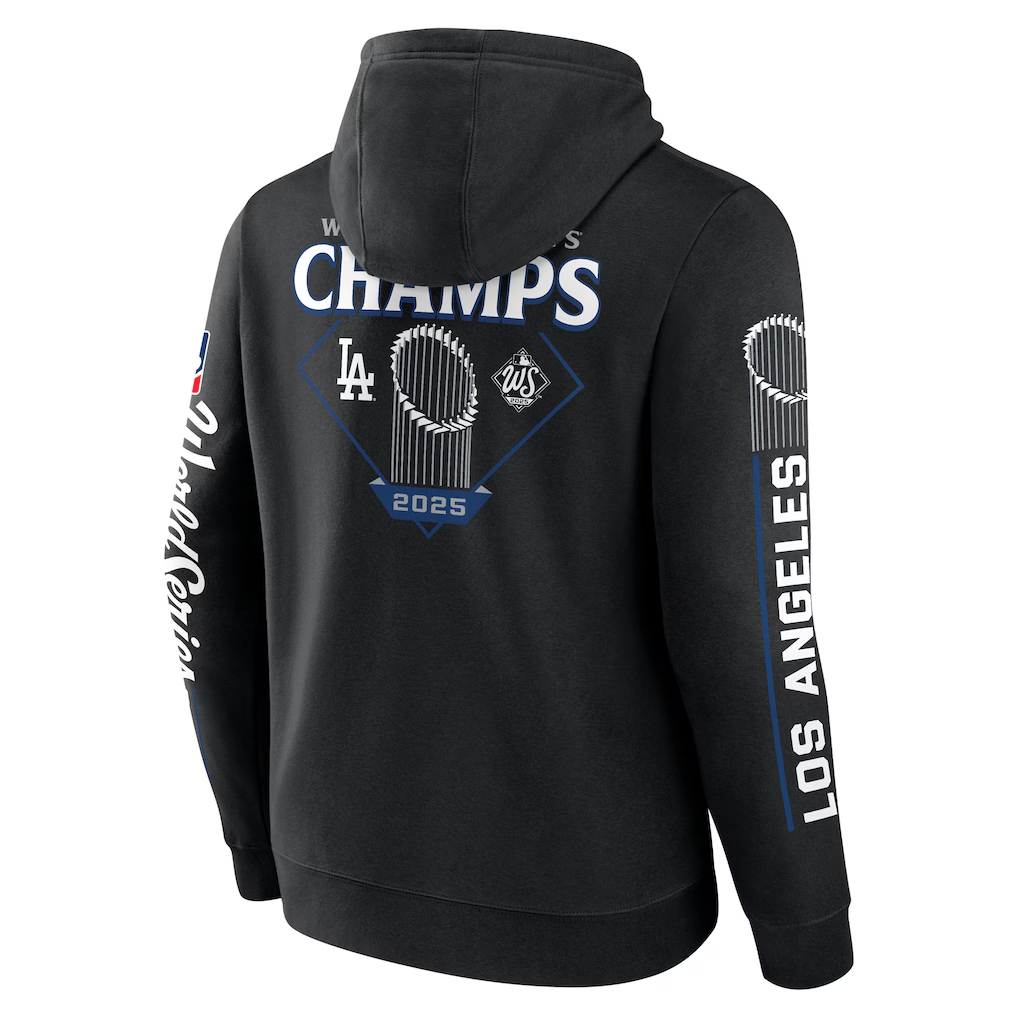 LOS ANGELES DODGERS MEN'S 2025 WORLD SERIES CHAMPIONS MOST VALUABLE PULLOVER HOODED SWEATSHIRT - BLACK