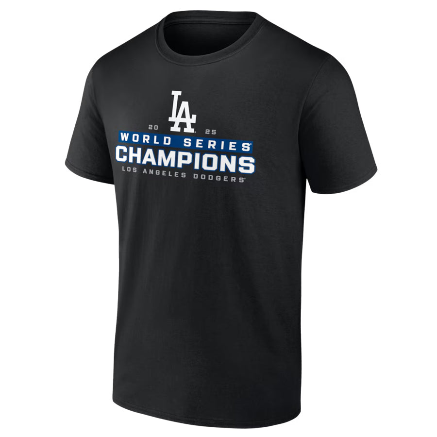 LOS ANGELES DODGERS MEN'S 2025 WORLD SERIES CHAMPIONS SIGNATURE ROSTER T-SHIRT - BLACK