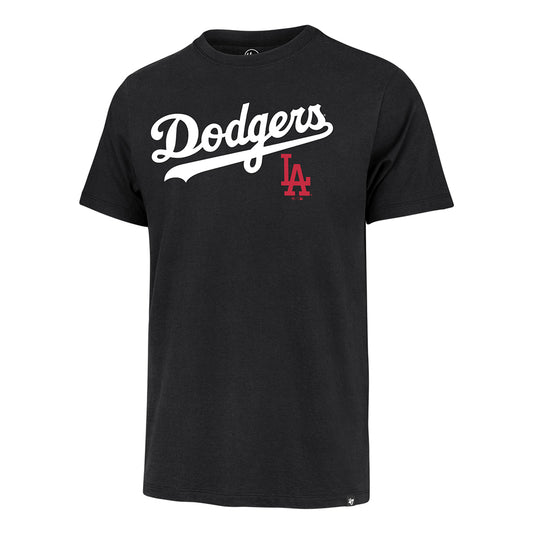 LOS ANGELES DODGERS MEN'S '47 BRAND PREGAME FRANKLIN T-SHIRT - FLINT BLACK