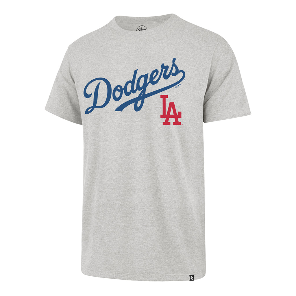 LOS ANGELES DODGERS MEN'S '47 BRAND PREGAME FRANKLIN T-SHIRT - RELAY GREY