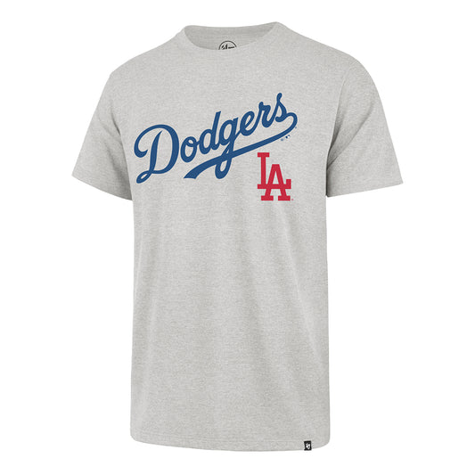 LOS ANGELES DODGERS MEN'S '47 BRAND PREGAME FRANKLIN T-SHIRT - RELAY GREY