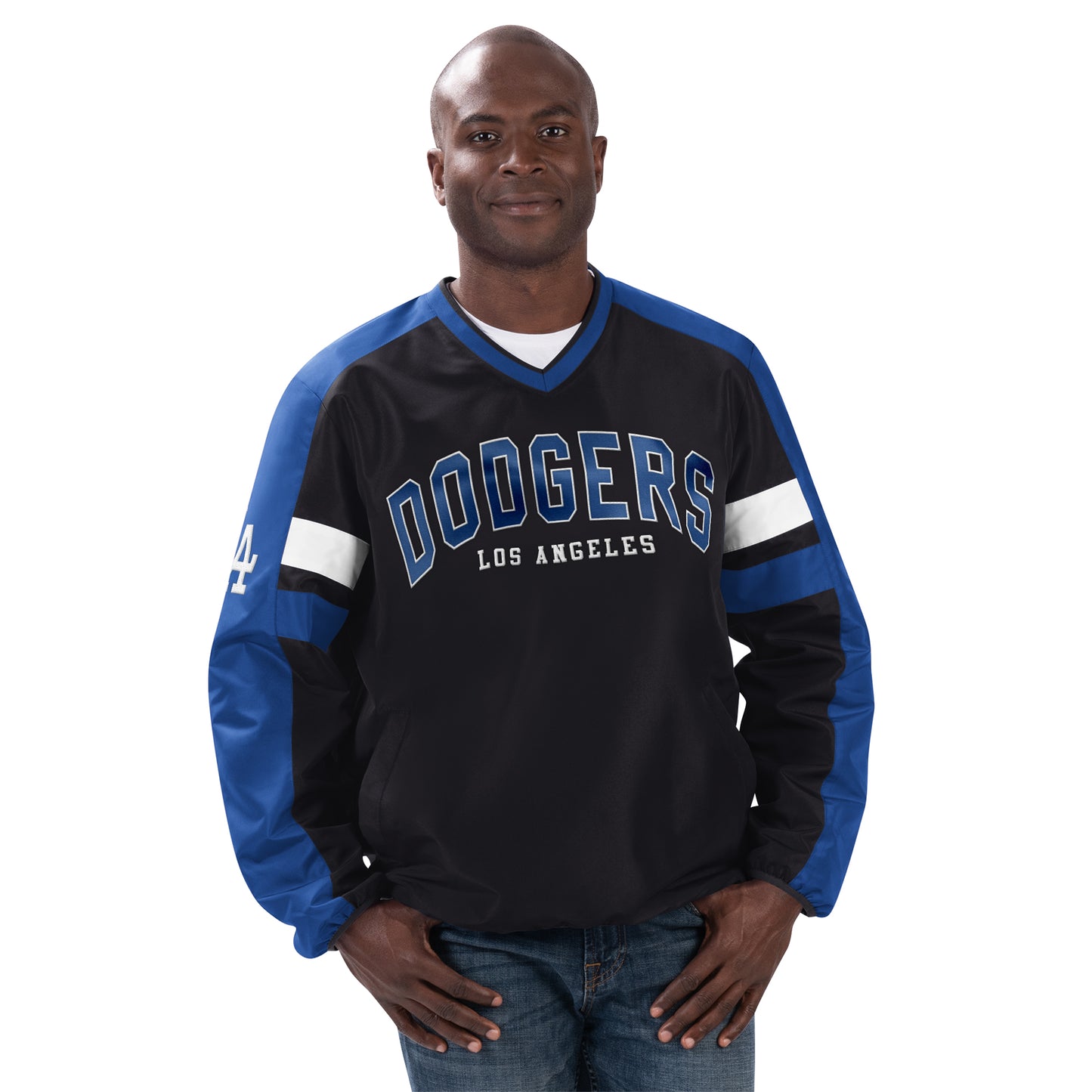 LOS ANGELES DODGERS MEN'S DRAFT PICK PULLOVER JACKET - BLACK