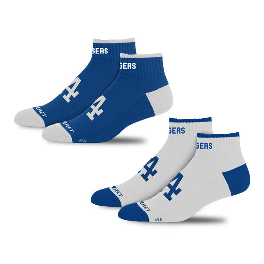 LOS ANGELES DODGERS MEN'S FRONT AND CENTER 2-PACK SOCKS